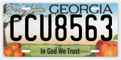 GA license plate CCU8563
