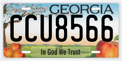 GA license plate CCU8566