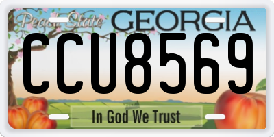 GA license plate CCU8569
