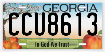 GA license plate CCU8613