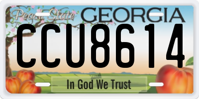 GA license plate CCU8614