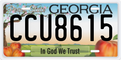 GA license plate CCU8615
