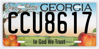 GA license plate CCU8617