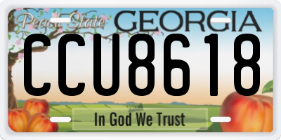 GA license plate CCU8618
