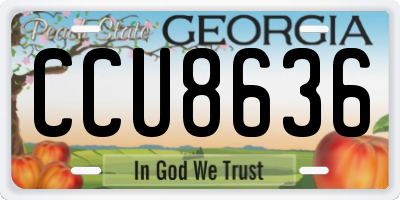 GA license plate CCU8636