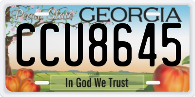 GA license plate CCU8645