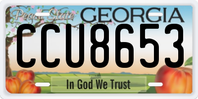 GA license plate CCU8653