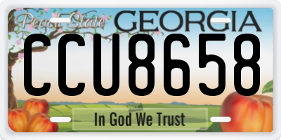 GA license plate CCU8658