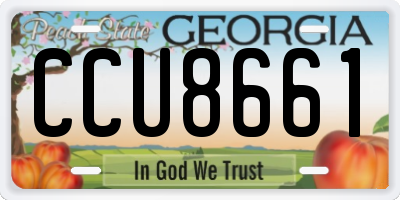 GA license plate CCU8661