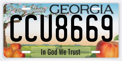 GA license plate CCU8669