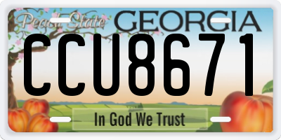 GA license plate CCU8671