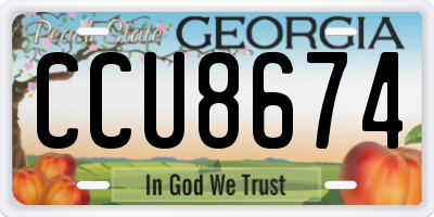 GA license plate CCU8674