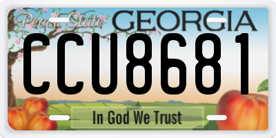 GA license plate CCU8681