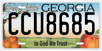 GA license plate CCU8685