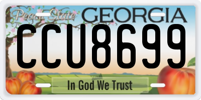 GA license plate CCU8699