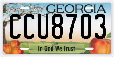 GA license plate CCU8703
