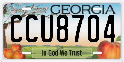 GA license plate CCU8704