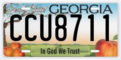 GA license plate CCU8711