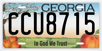 GA license plate CCU8715