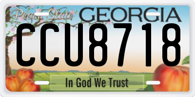GA license plate CCU8718