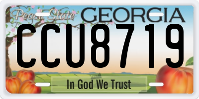 GA license plate CCU8719