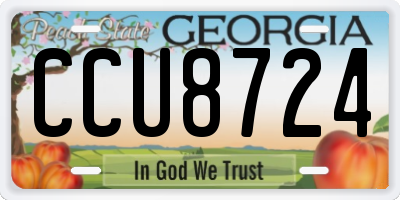 GA license plate CCU8724