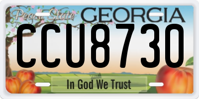 GA license plate CCU8730