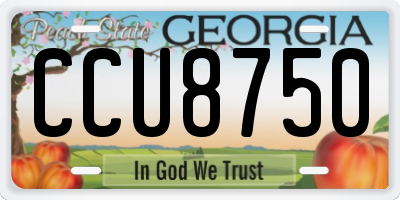 GA license plate CCU8750
