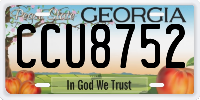GA license plate CCU8752