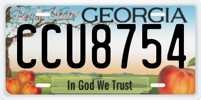 GA license plate CCU8754