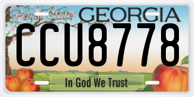 GA license plate CCU8778