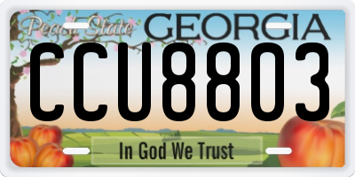 GA license plate CCU8803