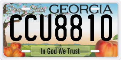 GA license plate CCU8810