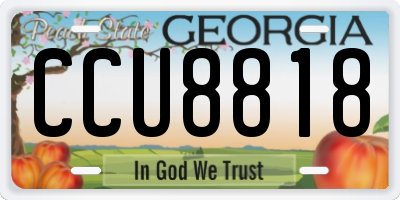 GA license plate CCU8818