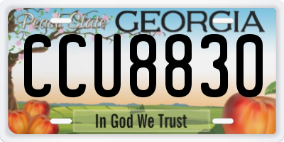 GA license plate CCU8830