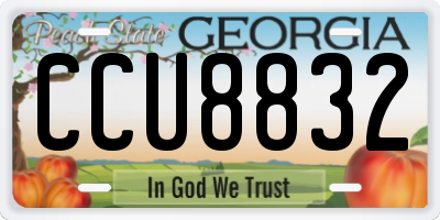 GA license plate CCU8832