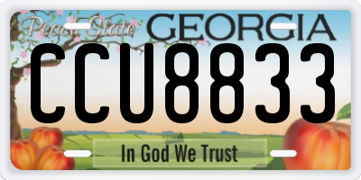 GA license plate CCU8833