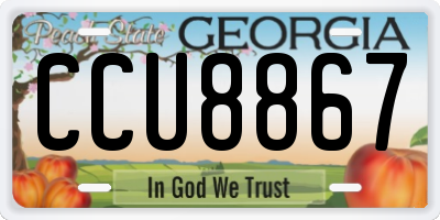 GA license plate CCU8867