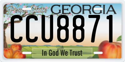 GA license plate CCU8871