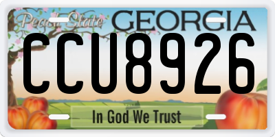 GA license plate CCU8926