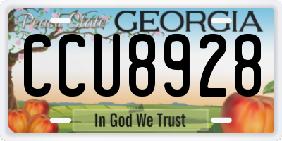 GA license plate CCU8928