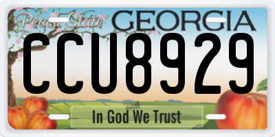 GA license plate CCU8929