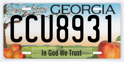 GA license plate CCU8931