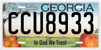 GA license plate CCU8933