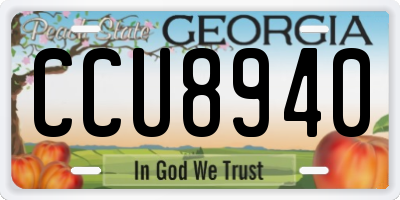 GA license plate CCU8940