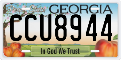 GA license plate CCU8944