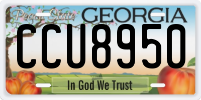 GA license plate CCU8950