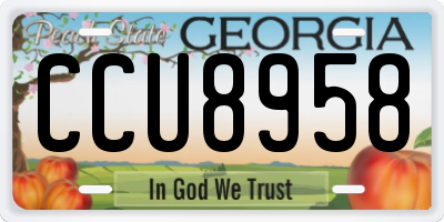 GA license plate CCU8958