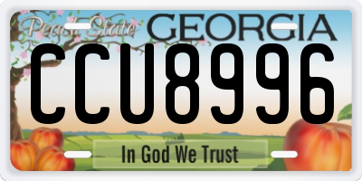 GA license plate CCU8996