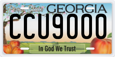 GA license plate CCU9000